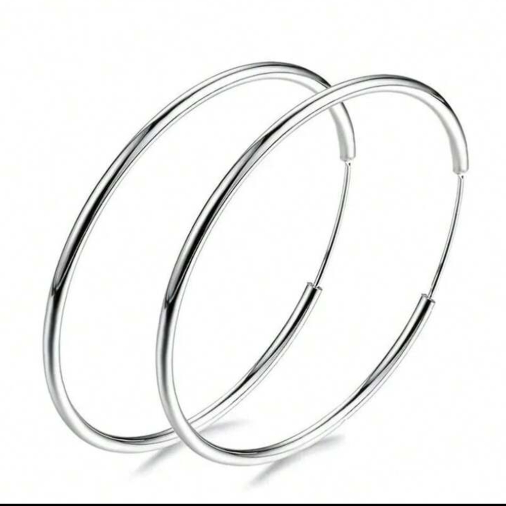 Elegant, 925 Sterling Silver Hoop Earrings